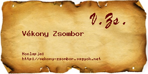 Vékony Zsombor névjegykártya